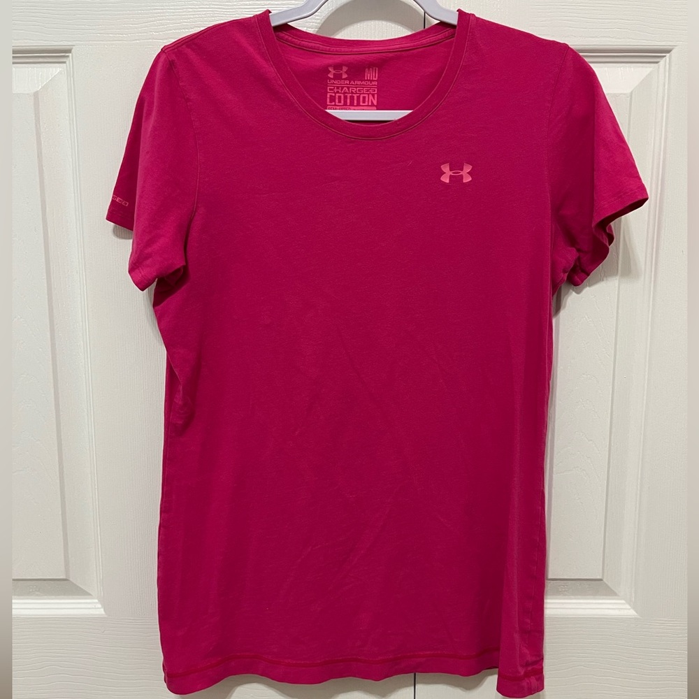 Under Armour T-shirt, pink; size M